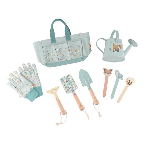 Little Dutch 9114 Gartengeräte Set für Kinder inklusive Tasche 10-teilig - Forest Friends von Little Dutch