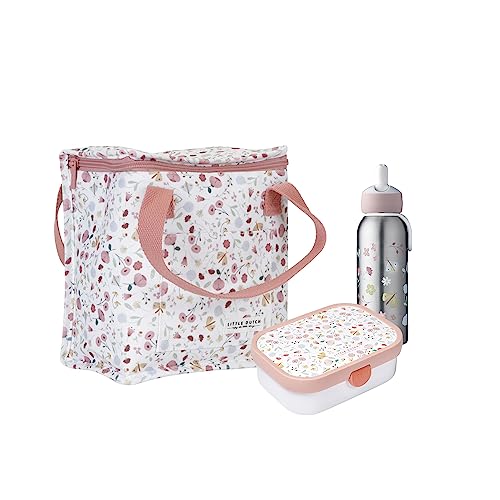 Little Dutch FB-KT-BD-TF Set Kühltasche, Brotdose Campus & Thermoflasche Flip-up - Flowers & Butterflies von Little Dutch