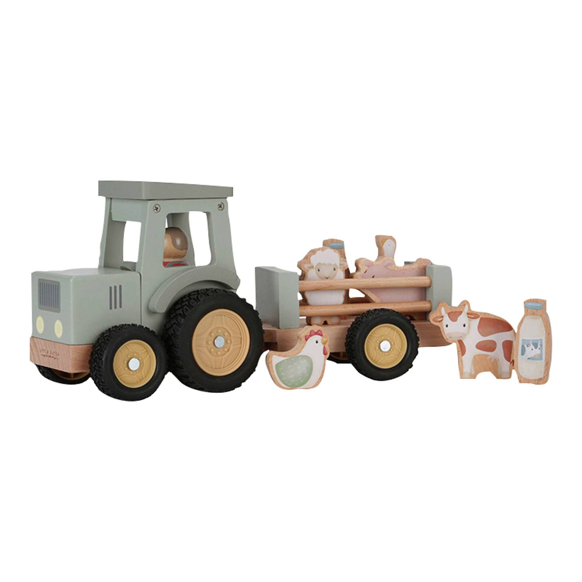 Little Dutch Traktor mit Anhänger Little Farm von Little Dutch