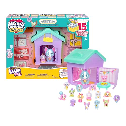 Little Live Pets Mama Surprise Families – Welpen-Partypackung, 15 Mini-Welpen zum Sammeln und Mama, ausklappbares Spielset mit Mamas Hütte, über 80 Welpen zum Sammeln, Geschenk für Kinder Little Live Pets Mama Surprise Families – Welpen-Partypackung, 15 Mini-Welpen zum Sammeln und Mama, ausklappbares Spielset mit Mamas Hütte, über 80 Welpen zum Sammeln, Geschenk für Kinder von Little Live Pets