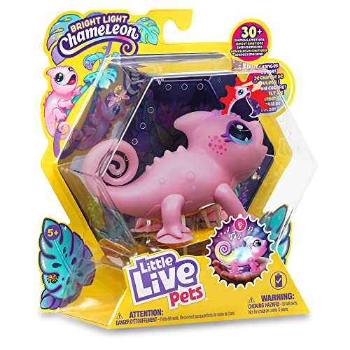 LITTLE LIVE PETS Nova, Ihr Chamäleon, leuchtendes Spielzeug, das mit Musik beleuchtet wird, 2 Spielmodi, Farbwechsel, berühmt von Little Live Pets