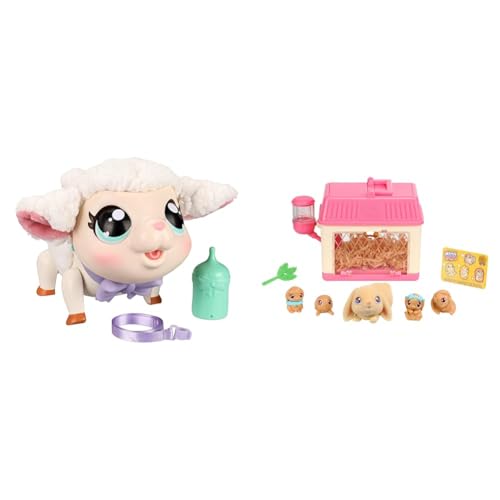 Little Live Pets Schäfchen Snowie: Interaktives Spielzeug & Mama Surprise Mini Hasen-Spielset Lil' Bunny von Little Live Pets