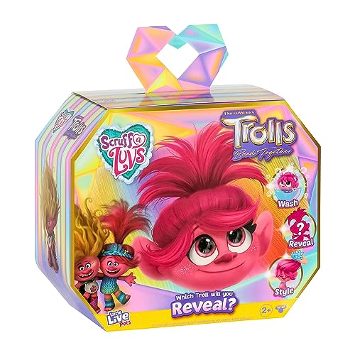 Little Live Pets – Scruff-a-Luvs: Puppe aus „Trolls – Gemeinsam stark“ mit Enthüllung. Wasche, enthülle und Style Deine niedliche Trolls-Plüschpuppe von Little Live Pets