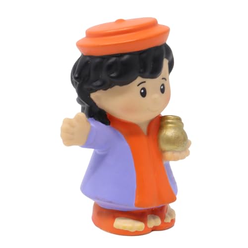 Little People Ersatzteil für Fisher-Price Weihnachtskrippenspielset J2404 – Ersatzfigur Wiseman in Orange und Lila gekleidet und mit einem Geschenk von Little People