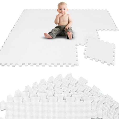 LittleTom 18 Teile Spielmatte Baby Puzzlematte ab Null - 30x30 Krabbelmatte Baby - Spielmatte Kinder Babydecke Spieldecke - Bodenmatte Kinderzimmer - Activity Babymatte Bodenschutzmatte Baby Spielzeug von LittleTom