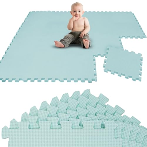 LittleTom 18 Teile Spielmatte Baby Puzzlematte ab Null - 30x30 Krabbelmatte Baby - Spielmatte Kinder Babydecke Spieldecke - Bodenmatte Kinderzimmer - Activity Babymatte Bodenschutzmatte Baby Spielzeug von LittleTom