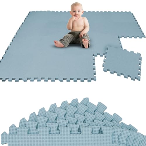 LittleTom 18 Teile Spielmatte Baby Puzzlematte ab Null - 30x30 Krabbelmatte Baby - Spielmatte Kinder Babydecke Spieldecke - Bodenmatte Kinderzimmer - Activity Babymatte Bodenschutzmatte Baby Spielzeug von LittleTom