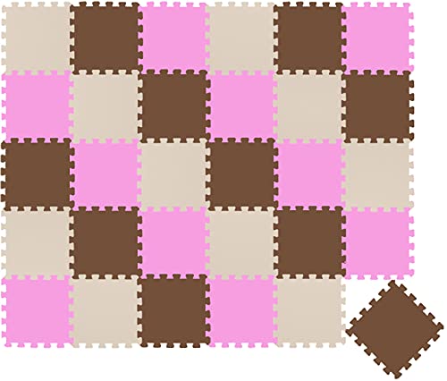 LittleTom 27-teilige Puzzlematte ab Null - 30x30 Krabbelmatte Baby - Spielmatte Kinder Babydecke Spieldecke - Bodenmatte Kinderzimmer Activity Babymatte Bodenschutzmatte Baby Spielzeug von LittleTom