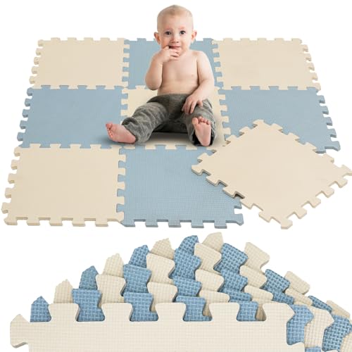 LittleTom 9 Teile Spielmatte Baby Puzzlematte ab Null - 30 x 30 cm Krabbelmatte Bodenmatte Kinder - Puzzle Teppich Kinderzimmer Matte - Outdoor Bodenschutzmatte Spielteppich - EVA Schaumstoff Isomatte LittleTom 9 Teile Spielmatte Baby Puzzlematte ab Null - 30 x 30 cm Krabbelmatte Bodenmatte Kinder - Puzzle Teppich Kinderzimmer Matte - Outdoor Bodenschutzmatte Spielteppich - EVA Schaumstoff Isomatte von LittleTom