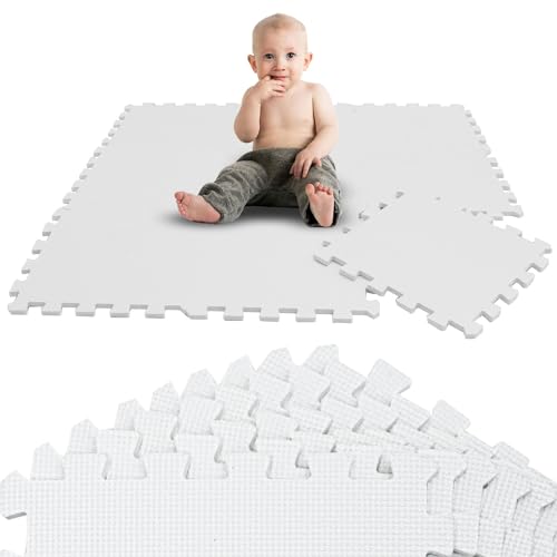 LittleTom 9 Teile Spielmatte Baby Puzzlematte ab Null - 30x30 Krabbelmatte Baby - Spielmatte Kinder Babydecke Spieldecke - Bodenmatte Kinderzimmer - Activity Babymatte Bodenschutzmatte Baby Spielzeug von LittleTom