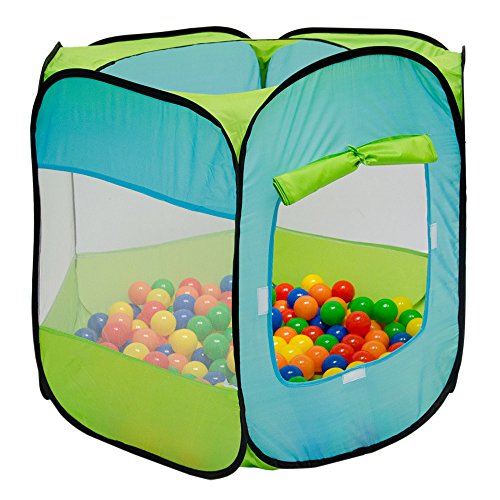 LittleTom Bällebad Kinderzelt für Drinnen & Draußen - 100x100x72 Bällebad Baby Spielecke Wohnzimmer Kinderspielplatz Indoor Spielplatz Zelt Deko Kinderzimmer Spielzeug Bällebad Indoor Spielgeräte von LittleTom