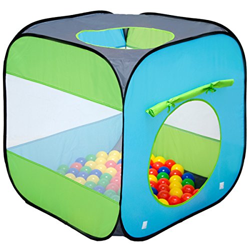 LittleTom Bällebad Kinderzelt für Drinnen & Draußen - 90x90x90 Bällebad Baby Spielecke Wohnzimmer Kinderspielplatz Indoor Spielplatz Zelt Deko Kinderzimmer Spielzeug Bällebad Indoor Spielgeräte von LittleTom