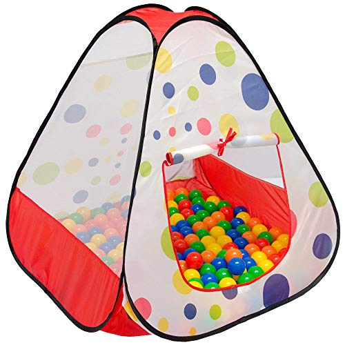 LittleTom Bällebad Kinderzelt für Drinnen & Draußen - 90x90x90 Bällebad Baby Spielecke Wohnzimmer Kinderspielplatz Indoor Spielplatz Zelt Deko Kinderzimmer Spielzeug Bällebad Indoor Spielgeräte von LittleTom