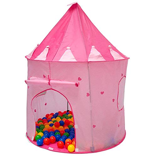 LittleTom Bällebad Mädchen Kinderzelt für Drinnen & Draußen - 100x100x135 Spielzelt Kinder Bällebad Baby Zelt Deko Kinderzimmer - Baby Spielecke Wohnzimmer Indoor Spielplatz Kinder Spiel Haus Zelt von LittleTom