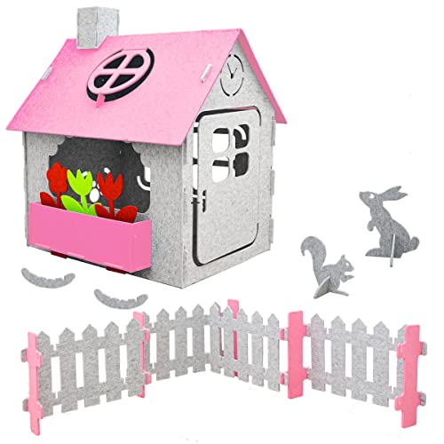 smalla Filz Gartenhaus Kinder ab 0-100% Recycling Spielhaus Garten - Spielzeug Balkon Kleinkind - Spielhaus Kinder Outdoor Spielplatz für Garten - Spielhaus Indoor Kinder Kinderspielhaus Outdoor von LittleTom