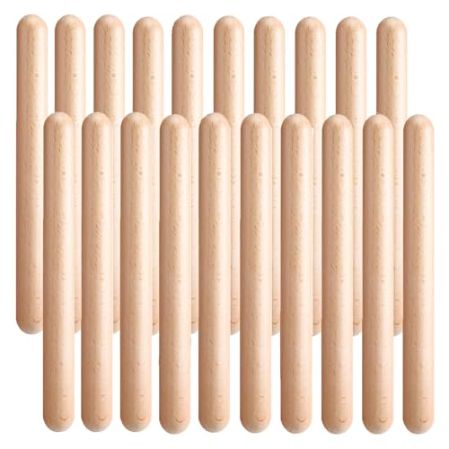 Littlecatch 20 Stück 20,3 cm Rhythmus-Sticks Musik Lummi-Sticks klassische Holzklaven Musikinstrumente Musikstäbe von Littlecatch