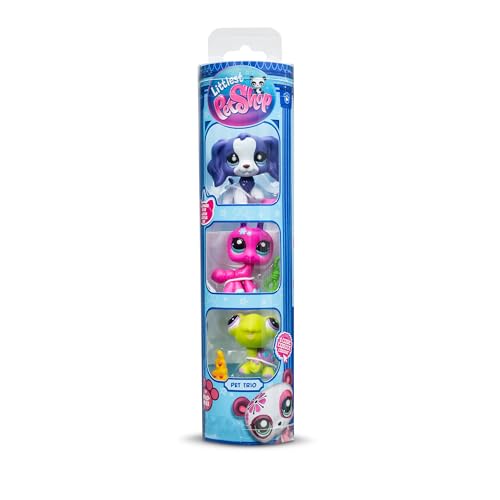 BANDAI Littlest Pet Shop BF00634 Gartenpets BF00634, Generation 7, Haustiere 160, 161, 162, echte LPS-Haustierfiguren, Display in Tube mit Haken, für Kinder ab 4 Jahren, 3 Stück von Littlest Pet Shop