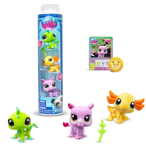 Littlest Pet Shop, 3er Set LPS Wild Vibe - bewegliche Köpfe Generation 7 Haustiere #35 bis #42 für Kinder ab 4 Jahren + BF00557 Mehrfarbig von Littlest Pet Shop