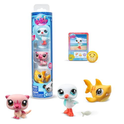 Littlest Pet Shop, LPS Island Vibe BF00556 3er Set Haustiere 3 Tiere von #35 bis #42, für Kinder ab 4 Jahren + BF00556 Mehrfarbig von Littlest Pet Shop