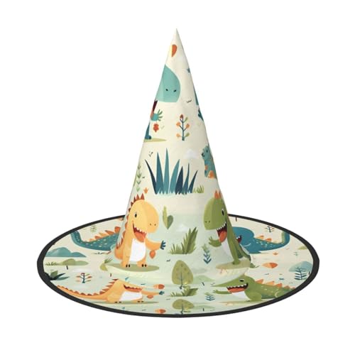 Halloween-Hexenhüte für Frauen – 2 Stück, niedlicher kleiner Baby-Dinosaurier-Druck, Zauberer-Kostüm, Mütze, für Urlaub, Party, Zubehör, Kopfbedeckung Halloween-Hexenhüte für Frauen – 2 Stück, niedlicher kleiner Baby-Dinosaurier-Druck, Zauberer-Kostüm, Mütze, für Urlaub, Party, Zubehör, Kopfbedeckung von LiuMng