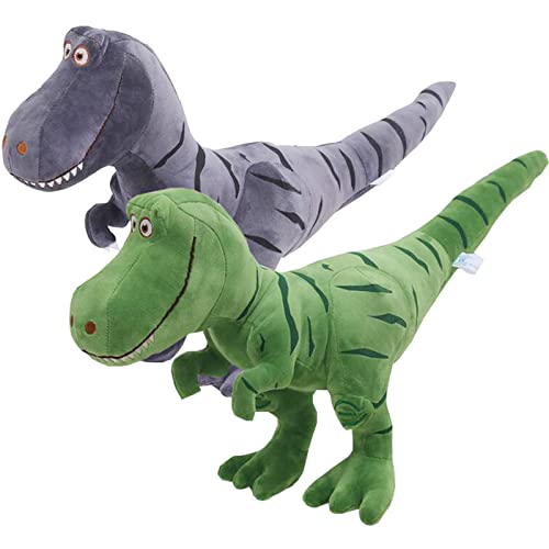 Liuer Dinosaurier Kuscheltier, 2PCS Dinosaurier Plüschtier Dino Kuscheltier Plüsch Niedliche Stofftier T-Rex Tyrannosaurus Dekoration Geschenk für Erwachsene Kinder Jungen Mädchen von Liuer