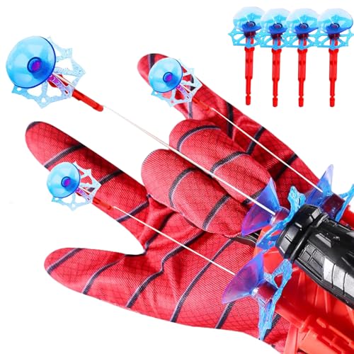 Liuer Spider Launcher Handschuh, 2PCS Spider Hero Handschuhe,Spider Spielzeug Handschuh,Handgelenk Spielzeug Set,Spider Web Shooter,Held Launcher,Lustiges Lernspielzeug Kostüm Requisiten für Kinder von Liuer