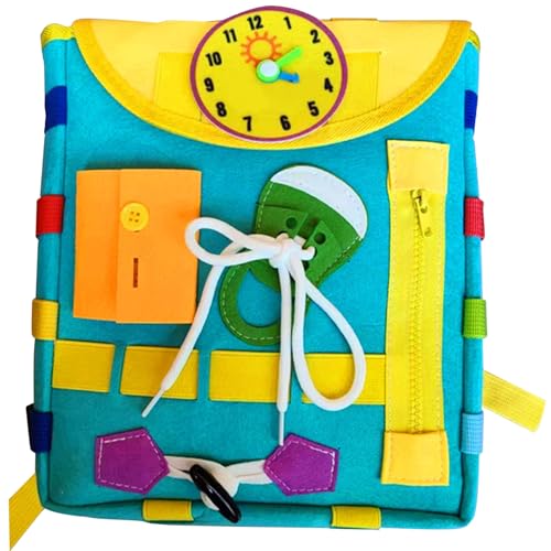 Beschäftigter Board -Rucksack Frühschulbildung Großkapazität Buntes Kleinkind Belastbarer Board Süßes interaktives leichter tragbares Lernspielzeug für Kindergarten, Grün, Lernaktivitätsspielzeug von Liummrcy