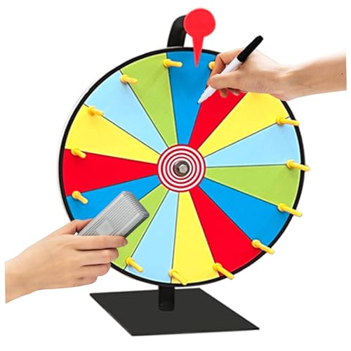 Drehen Sie das Rad 11,81 Zoll 10 Slots Spinning Rad Game 5 Farben wiederverwendbare Preisträger mit Fortune Spinner Rad Trockener Lösche mit Saugnapfbasis für Party Carnival Madeshow, Spielzeug. von Liummrcy