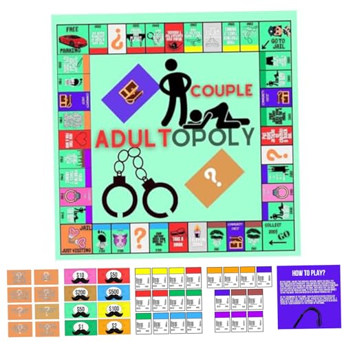 Liummrcy Erwachsenerpoly -Spiel, Paare für Date Paper Lustige Erwachsene Paare Nachtbrettspiele mit Day 2 Player Dating Bonding -Paarkartenspiel für Nachtclubs, Jubiläum, Valentines von Liummrcy