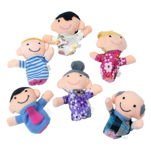 Liummrcy Fingerpuppen Set Cute Happy Family Member Style Soft Plüsch Baby Story Time Finger Puppen für Kinder, Shows, Spielzeit, Schulen 6pcs/Set, Spielzeug. von Liummrcy