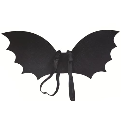 Fledermausflügel für Kinder im Alter von 6 bis 15 Jahren schwarzer Flügel 26.4x12,6 Kleinkindfledermaus Kostüm mit verstellbarem Gurt Fledermaus Kostüm Kinder für Halloween-Kostüm-Dress-up-Party-Cosp von Liummrcy