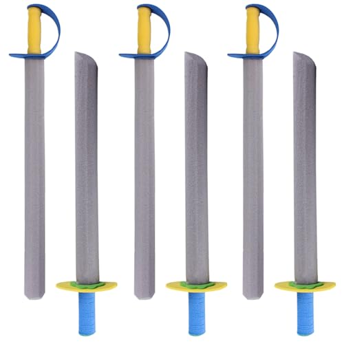 Foam Piratenschwert, 6 PCs Schwertschwert für Kinder 21 in Langen Eva Foam Messer Spielzeugschwert 2 Styles Safe Soft Cosplay Schaumschwerte für Spielen Kampfspielzeug für Jungen Mädchen zum Spielen von Liummrcy