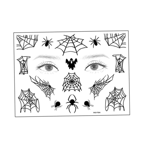 Halloween-Spinnen-Tattoos, 1 PC Halloween Temporäre Tattoos, wasserdichte gefälschte Spinnen-Fledermaus-Tattoo, Halloween-Make-up-Aufkleber für Halloween-Party-Requisite und Cosplay Wa-F004, 125 x 17 von Liummrcy