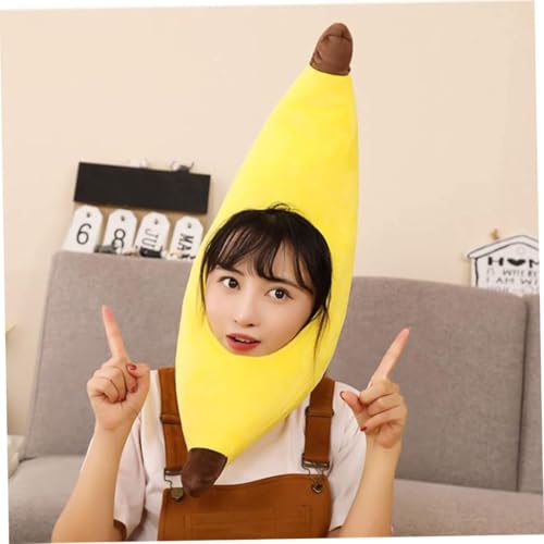 Liummrcy Bananenkostüm, Festivalkostüm Kappen Kinder Erwachsener Unisex Funny Banana Hut gelbe Neuheit Kostüm Party Dekor Head Accessoire von Liummrcy