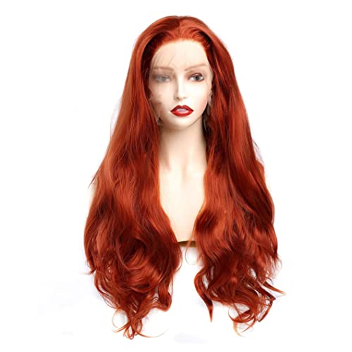 Liummrcy Bronze Red Long Wavy Perücke für Frau 70 cm/27,56 Zoll synthetische dekorative DIY -Waschungen für Halloween -Party -Anime -Cosplay, Spielzeug. von Liummrcy