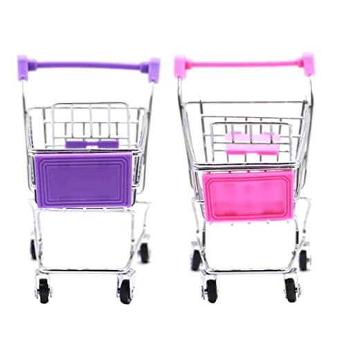 Liummrcy Einkaufswagen Spielzeug Mini -Lebensmittelwagen Trolley Make -up Halter Desktop Dekoration 2pcs, Spielzeug. von Liummrcy