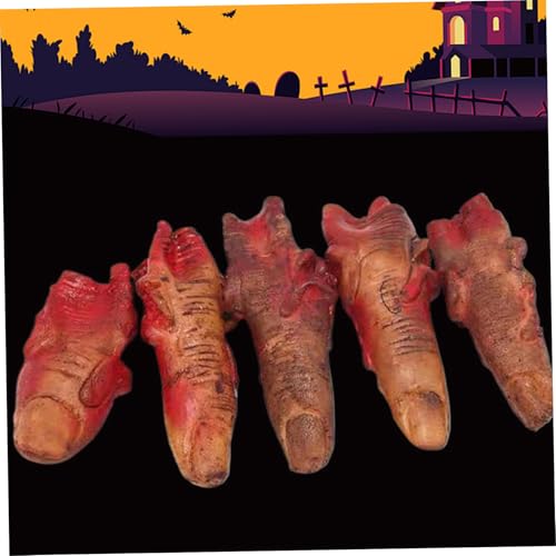 Liummrcy Fake Finger, 5pcs gebrochene falsche Körperteile, Horror beängstigende blutige Leiche, Halloween -Requisiten für Haunted Room Vampire Zombie Party, Style 1, Halloween von Liummrcy