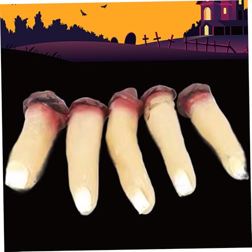 Liummrcy Fake Finger, 5pcs gebrochene gefälschte Körperteile, Horror beängstigende blutige Leiche Requisite, Halloween Requisiten für Haunted Room Vampire Zombie Party, Style 2, Halloween von Liummrcy