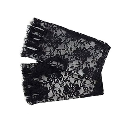 Liummrcy Frauen mit Spitze fingernloser Handschuhe Retro Rose Muster Gothisches Handschuhe Accessoire für Kostümparty 1Pair, Halloween von Liummrcy