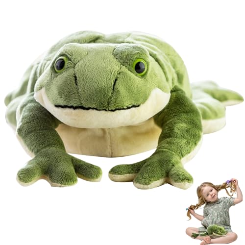 Liummrcy Froschplüsch niedlich sanfter realistischer Frosch gefülltes Baumwollgefüllte Frosch Antistatikmaschinenwaschbare Plüschfrosch, klein, 12,99 x 5,12 Zoll, Spielzeug. von Liummrcy