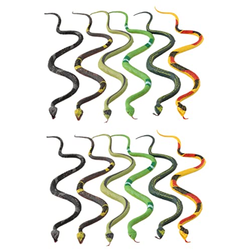 Liummrcy Gag Toys & Praktische Witze, Gummischlangenrealistische Schlangenspielzeug Regenwald Reptile gefälschte Schlange für Party begünstigen Gartenprops 12 PCs von Liummrcy