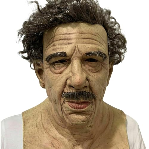 Liummrcy Halloween -Masken für Erwachsene, Halloween Old Man Mask Horror Realistische Gesichtsmaske atmungsaktive weiche Latexmaske für Halloween -Cosplay -Kostüm, Maskerade, Streiche, Style 1 von Liummrcy