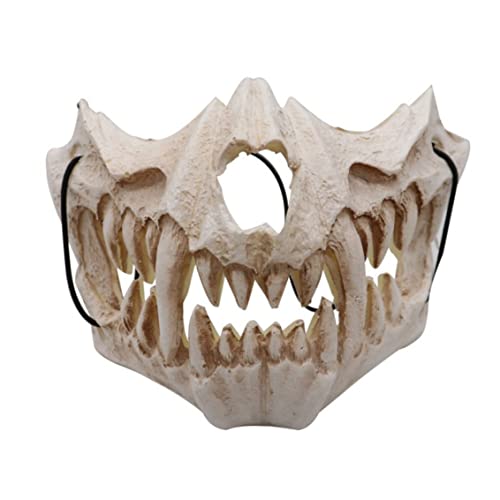 Liummrcy Halloween Masken für Erwachsene, Halloween Skelettmaske, gruselige Werwolf Halbschädelmaske, Cosplay Kostüm Halbgesicht Zähne Schädel Party Cosplay Mask Festival Halbmaske von Liummrcy