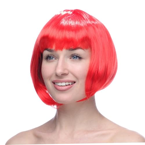 Liummrcy Halloween Perücken für Frauen Red Bob Perücke und Sonnenbrille, die Kurze Party -Perücke mit Pony Halloween Cosplay -Perücke für Halloween -Kostümern, Halloween von Liummrcy