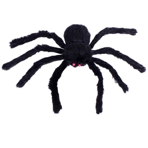 Liummrcy Halloween Scary Giant Spider gefälschte große Schwarze, haarige Spinne gruselige Requisiten für Halloween -Dekorationen im Freien im Freien (30 cm schwarz), Halloween von Liummrcy