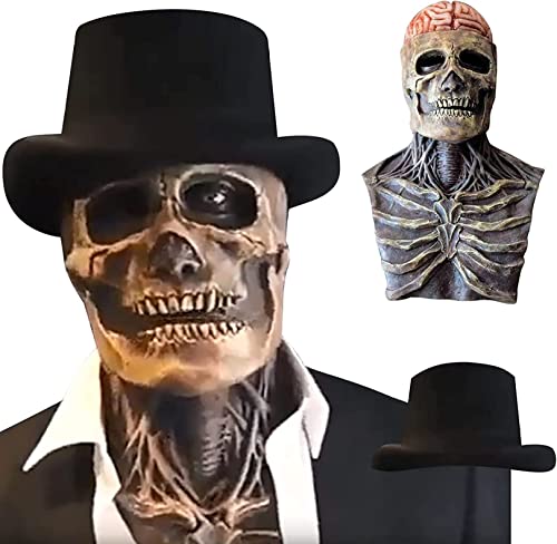 Liummrcy Halloween -Schädelmaske, gruselige Kopfbedeckung mit voller Kopf, gruselige Maske für Halloween, Halloween -Horrormaske für Erwachsene von Liummrcy