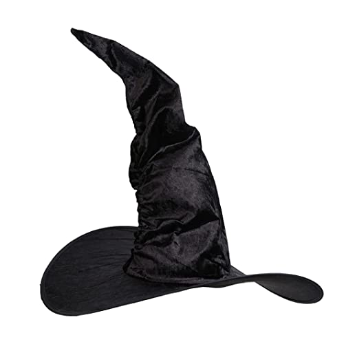 Liummrcy Hexenhut, Halloween Hexenhut Großer Frauen Hexenhut Schwarzes Falten Hexenkostümzubehör Halloween Cosplay Accessoires von Liummrcy