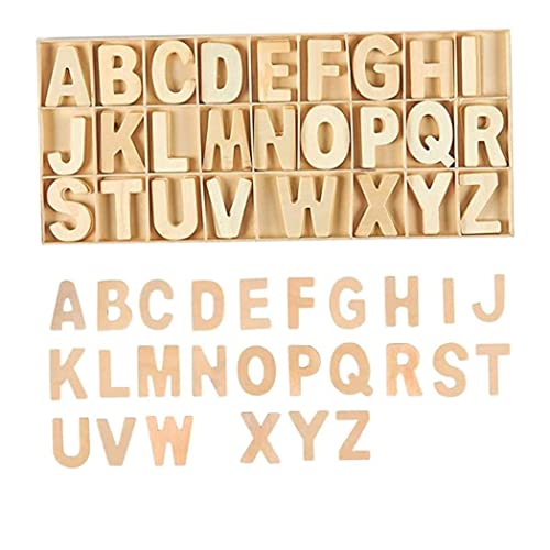 Liummrcy Hölzerne Großbuchstaben, englische Buchstaben in Einer Schachtel, DIY Natural Holz Alphabet Natural Color, Spielzeug. von Liummrcy