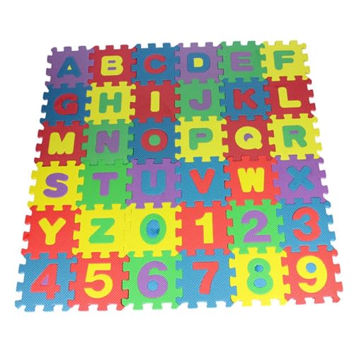 Liummrcy Nummer Alphabet Schaum Baby Schaum Spiele Matte weiche Eva Schaum farbenfrohe Bodenmatte Kind Bildungsspielzeug Geschenk Jede Fliese 4,7 x 4,7 Zoll, Spielzeug. von Liummrcy