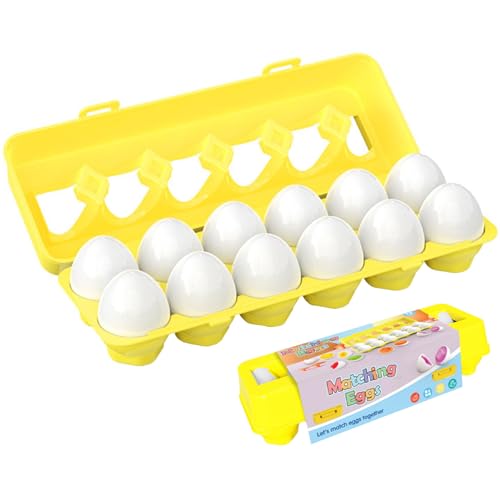 Liummrcy Passende Eier 12pcs/Set Ostern Eggs Bildungsgüter für Kleinkindfarben und Formerkennungsfähigkeiten Vorschule Lernspielzeuggeschenk für Baby-Alter 1-3, Spielzeug. von Liummrcy